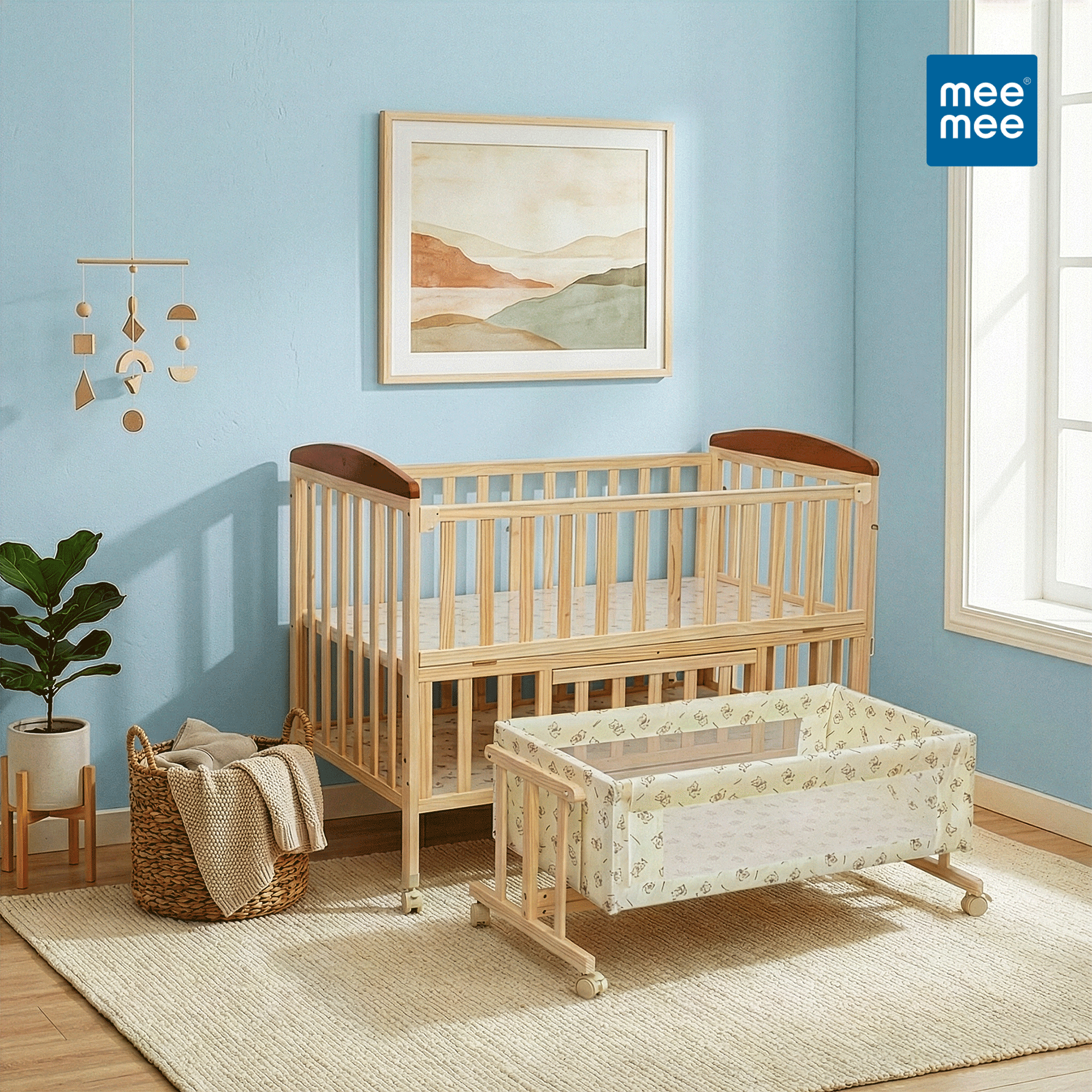 ミッキーマミー Buy Baby Wooden Cot and Swinging Cradle with Mosquito Net Online