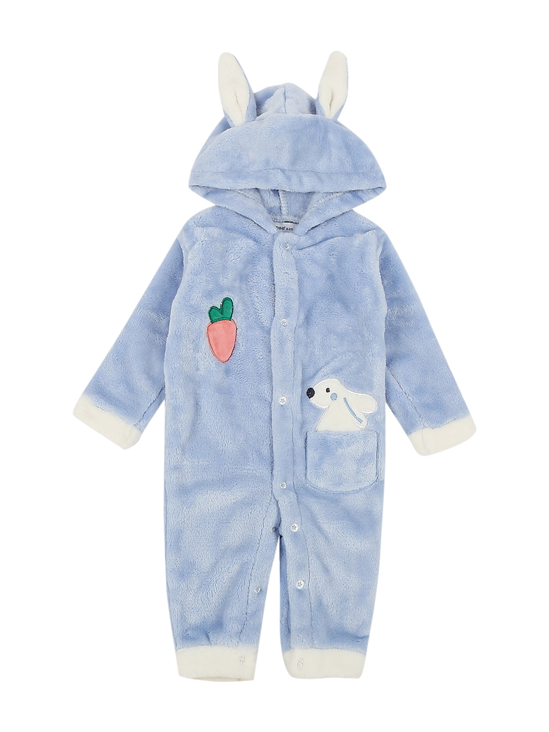 Mee Mee Baby Fur Romper – Light Blue Bunny Hooded Jumpsuit with