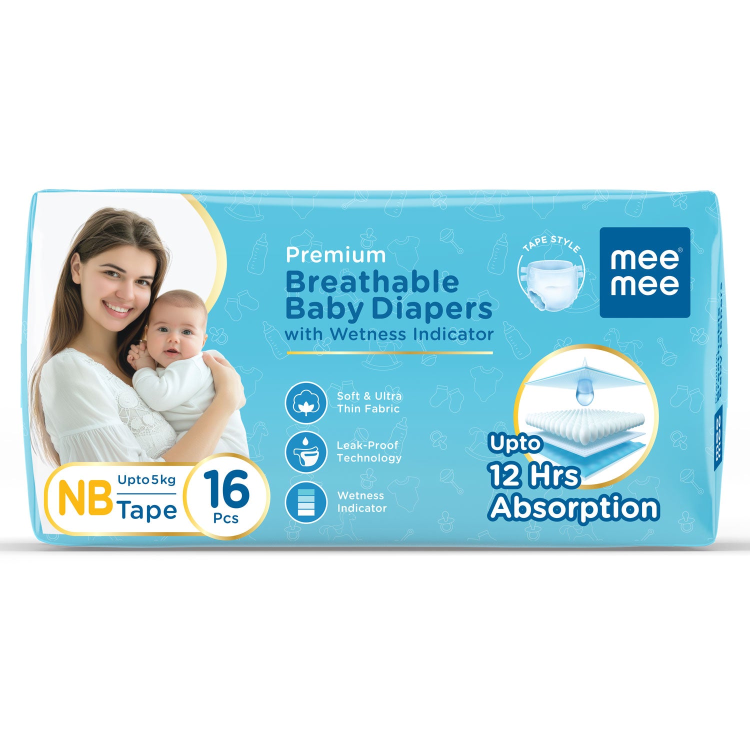 Mee Mee Newborn Baby Diapers – Ultra-Soft, Super Absorbent