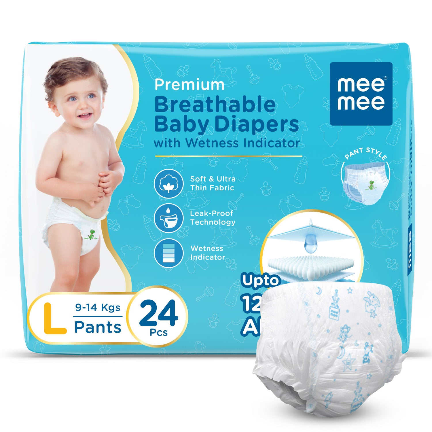 Buy Breathable Premium Baby Diaper Pants (Large, 24 Pcs) Online in