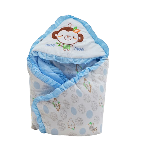 Buy Baby 3-in1 Wrapper with Hood – Blue Online in India Me n Moms
