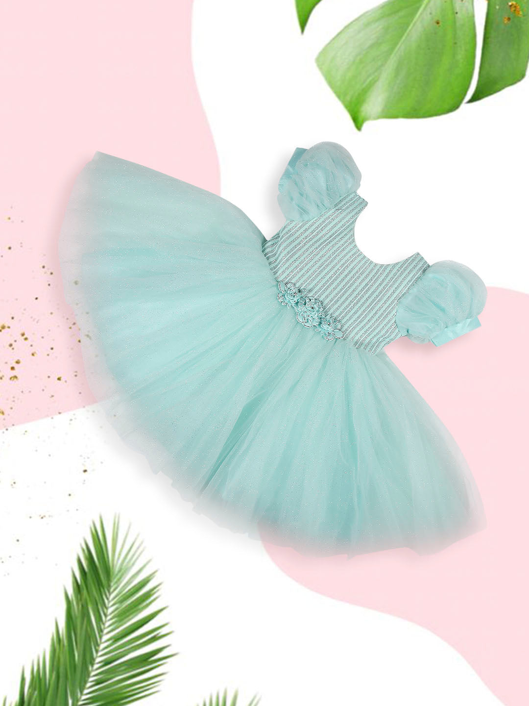 Mint Green Floral Gown – Me n Moms - Main Image