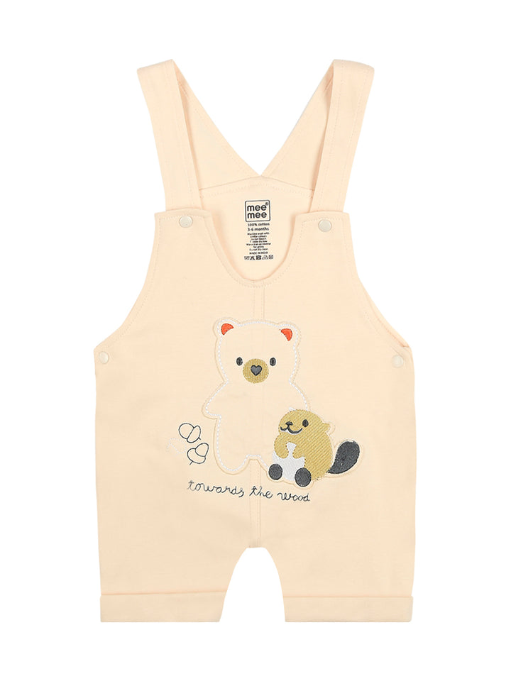 Mee Mee Peach Cotton Romper Set – Dungaree with Adjustable Straps