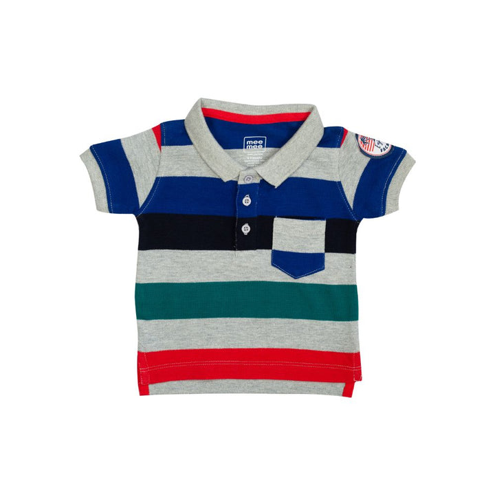 Mee Mee Kids Stripes Tee &Amp Denim Shorts Set