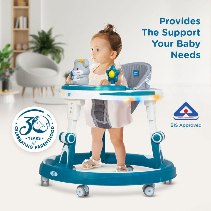 Mee Mee Baby Walker is BIS approved, ensuring safety and trusted quality for babies.