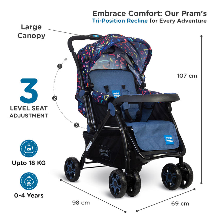 Mee Mee Baby Pram – Safe, Comfortable Travel-Friendly Stroller