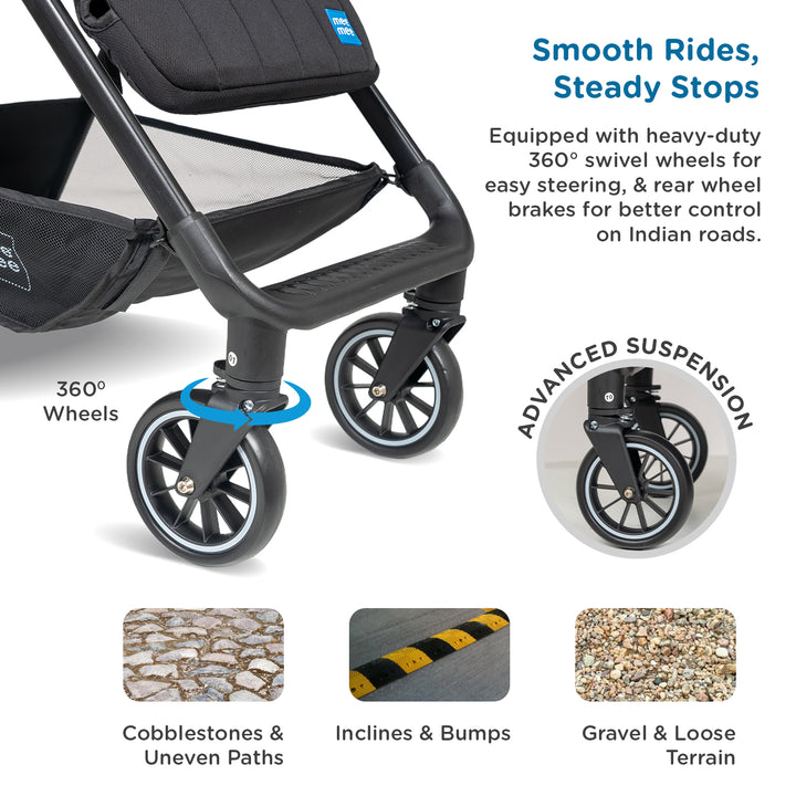 BLACK EASY GO STOLLER PRAM