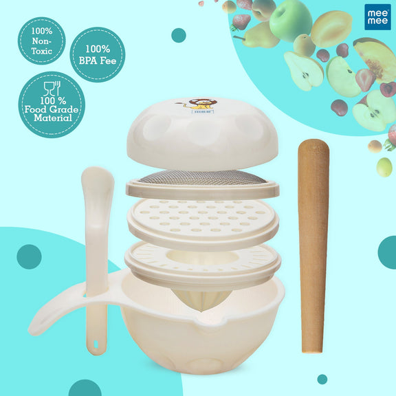 MultiPurpose Manual Baby Food Maker & Processor with Bowl, Spoon, Jui