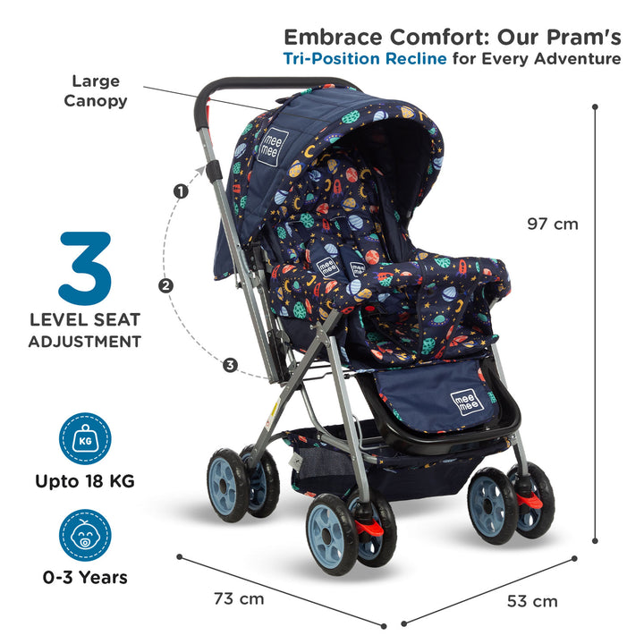 Mee Mee Little Explorer Baby Stroller/Pram for 0 to 3 Years, New Born/