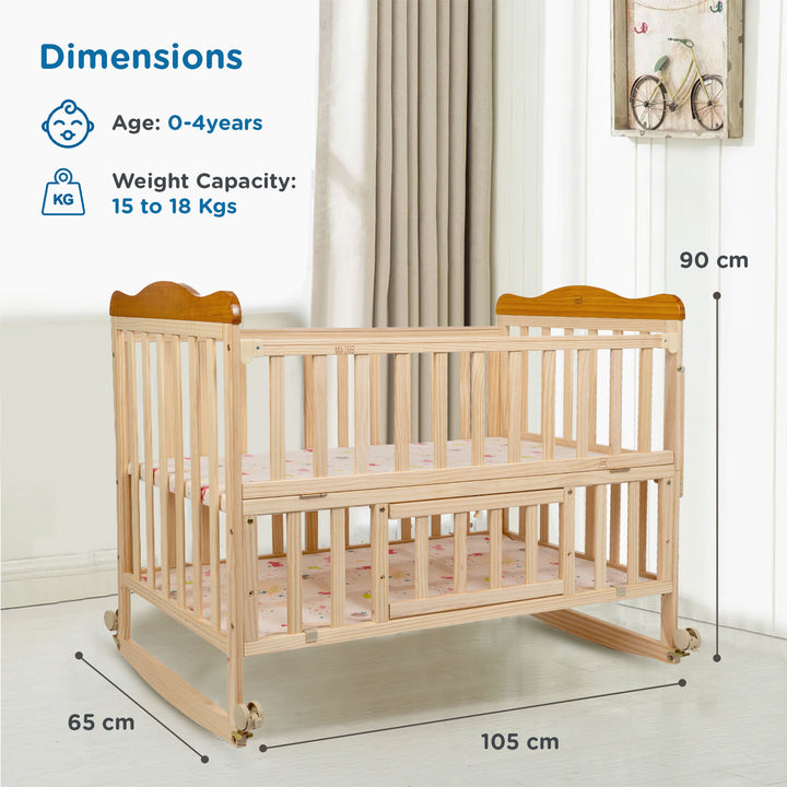 Mee Mee Spacious Extendable Swinging Baby Cot Bed Rocking Baby Crib