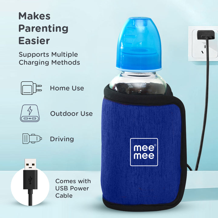 Buy Portable Baby Bottle Warmer With Quick USB Charging Blue