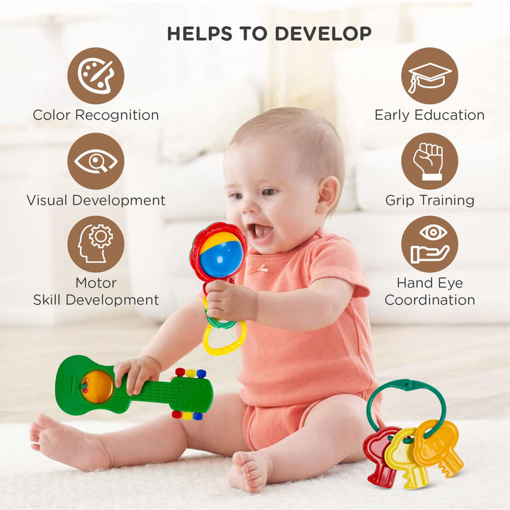 Me Too Rattle Mee Mee Baby Rattle Gift Set (3 Pieces)