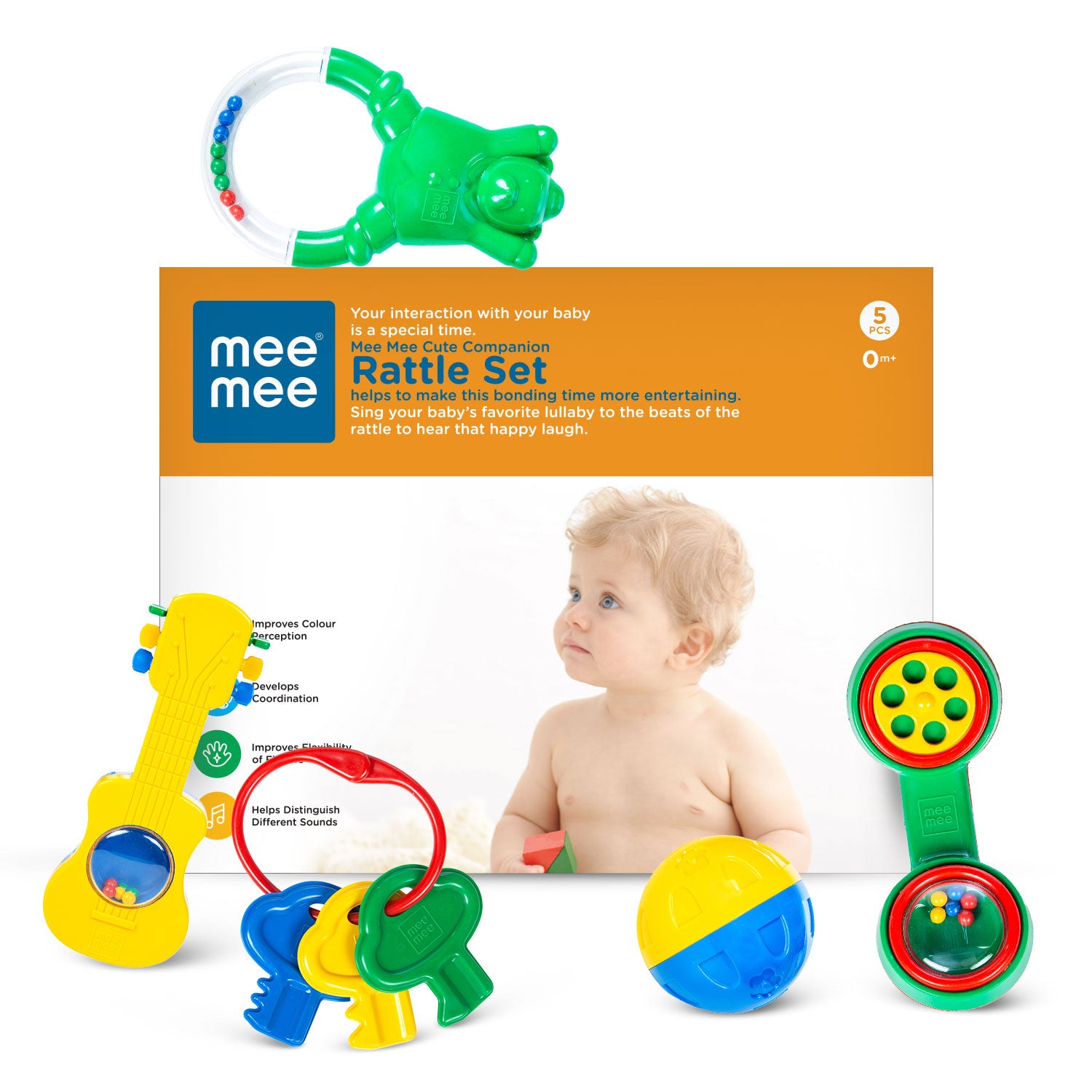 Mee Mee Baby Rattle Set for Sensory Development and Engaging Playtime