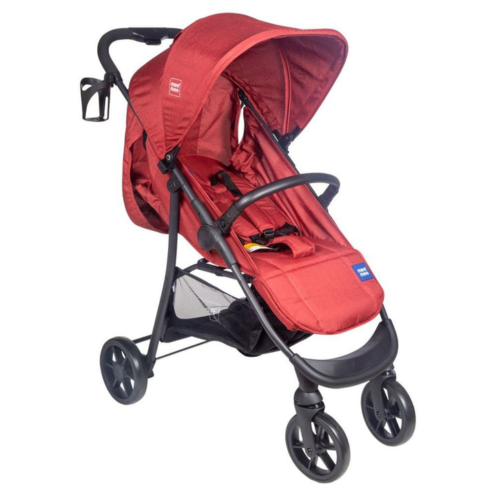 Mee Mee Advanced Stylish Baby Stroller Pram with Quick One-Hand Folding (Maroon)