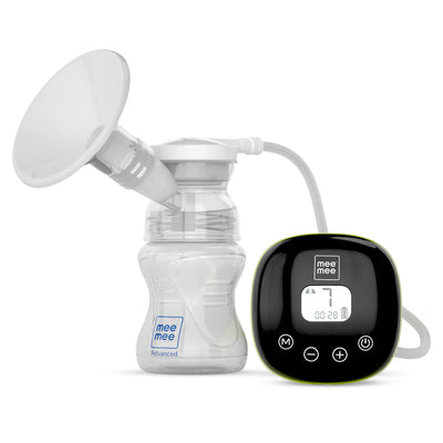 Mee Mee Adore Electric Breast Pump with 2 Phase Pumping | Digital Touch Screen | Smart Memory | Dual Power Mode - USB & Battery | 2pcs Breast Pads Free | Soft & Gentle | BPA Free | One Year Warranty | White |