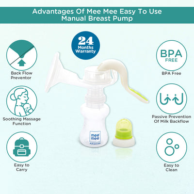 BPA Free Comfort Manual Breast Pump for Nursing & Breastfeeding (White)