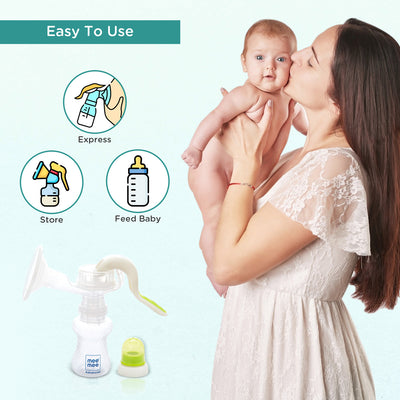 BPA Free Comfort Manual Breast Pump for Nursing & Breastfeeding (White)