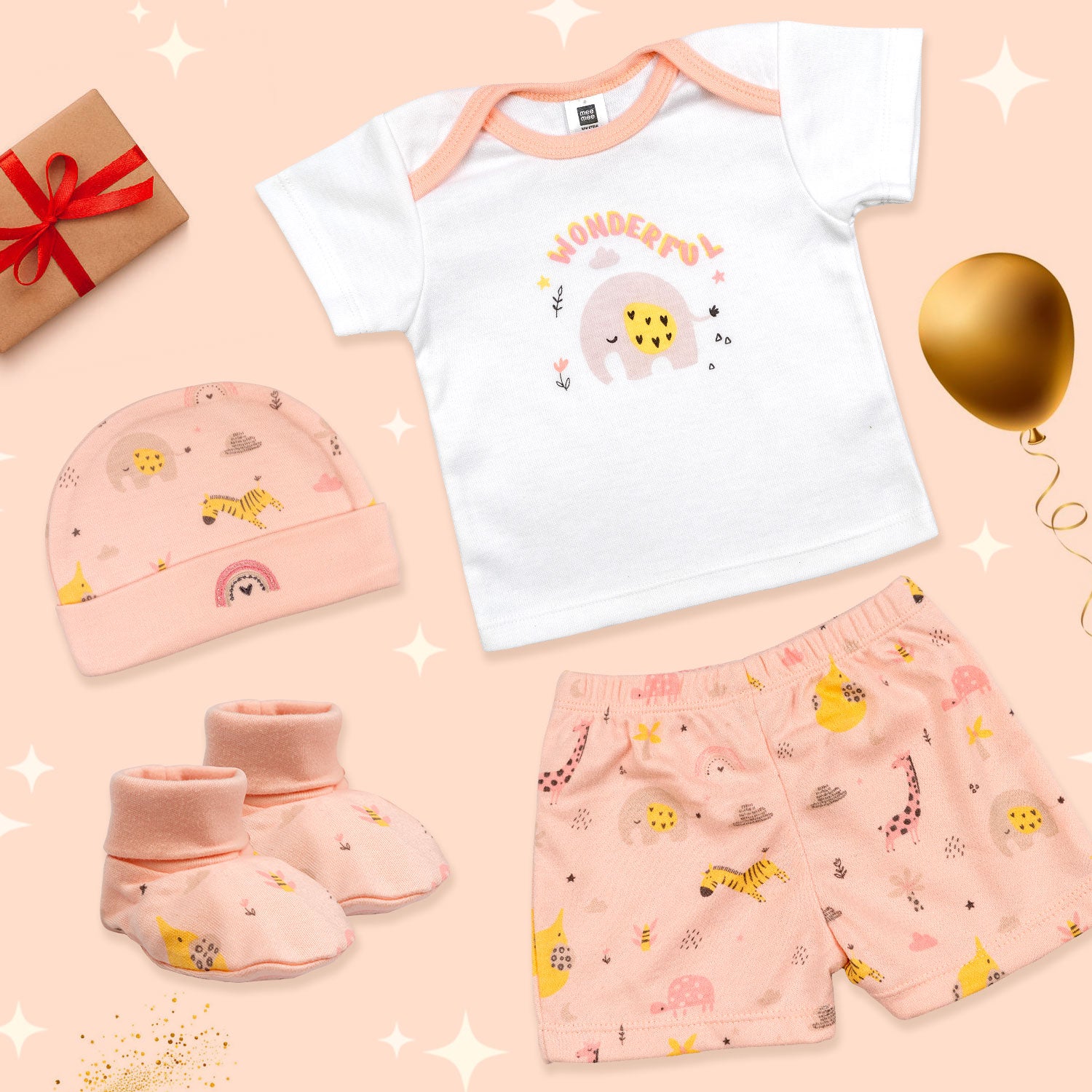 Pink Newborn Gift Set Clothes Mee Mee Soft Cotton Newborn Gift Set Pcs Clothing Hamper Baby