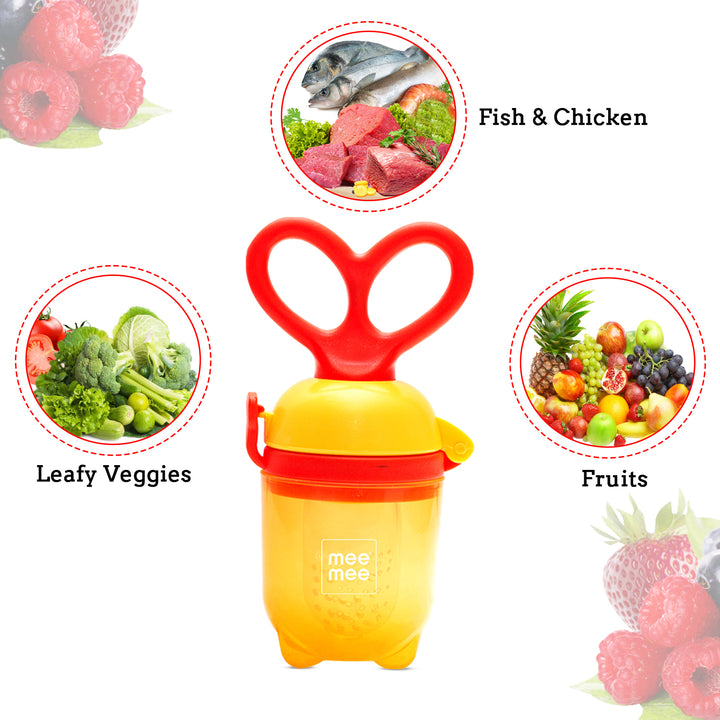 Advanced Fruit Food Nutritional Feeder With Feed Pusher BPA Free (Orange)