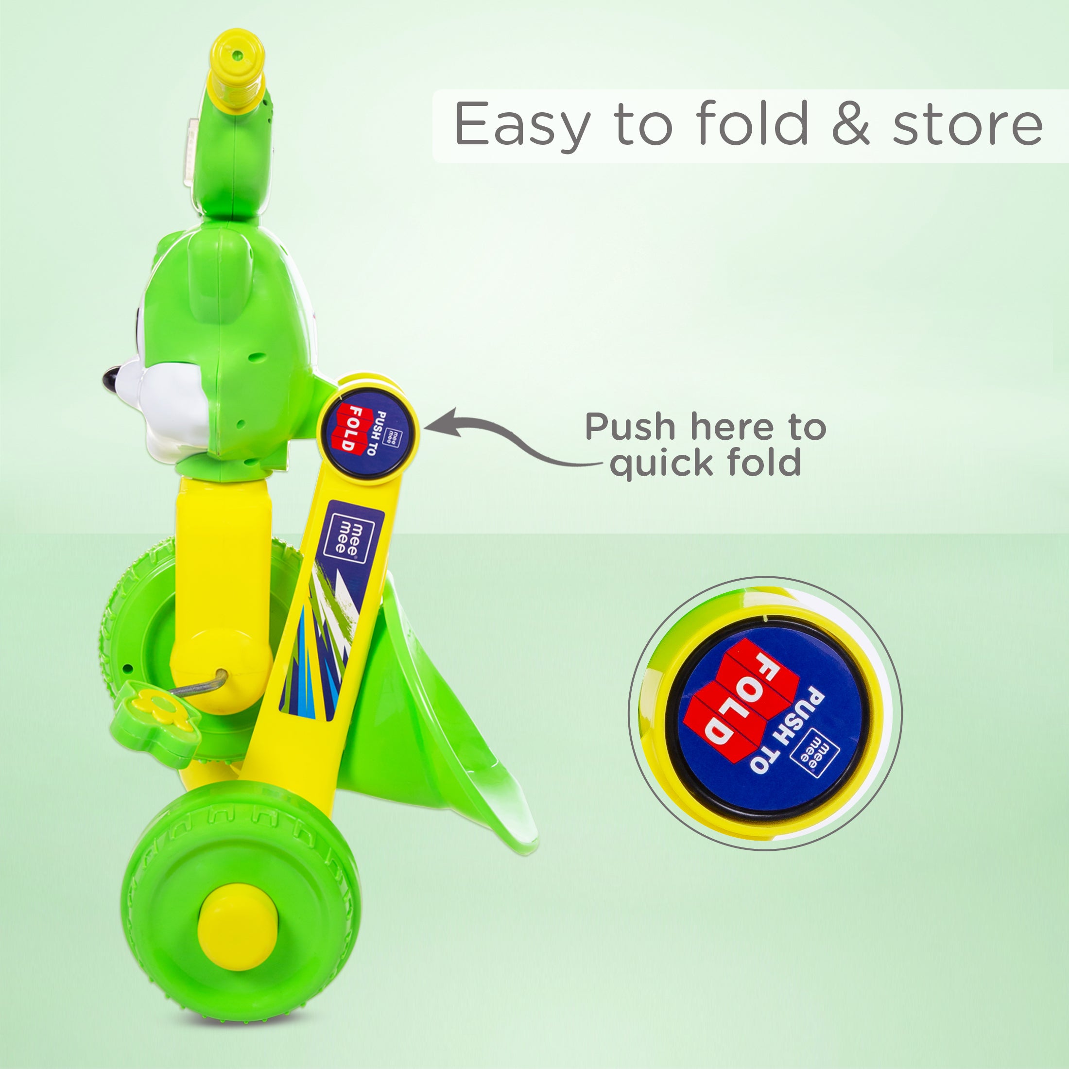 Mee Mee Baby Tricycle with Cute Mickey Face, Anti-Skid Wheels & Easy G