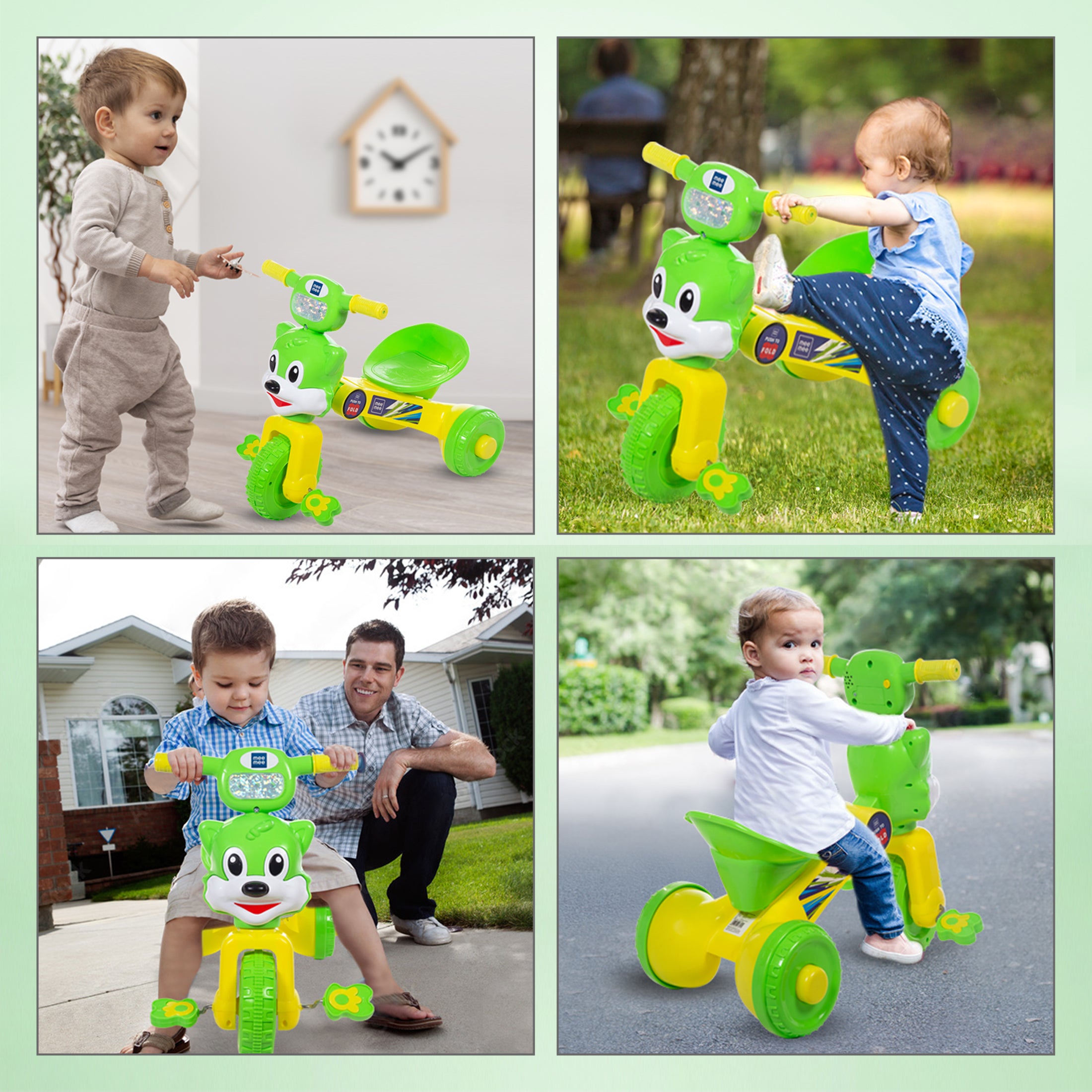 Mee Mee Baby Tricycle with Cute Mickey Face, Anti-Skid Wheels & Easy G