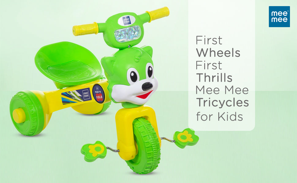 Mee Mee Baby Tricycle with Cute Mickey Face, Anti-Skid Wheels & Easy G